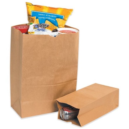 Bsc Preferred 5 x 3 1/4 x 9 3/4'' Kraft Grocery Bags, 500PK BUY00026175